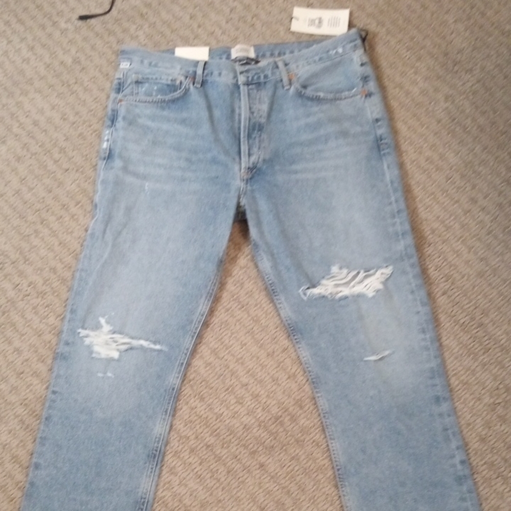 Women's Light Blue Distressed Jeans